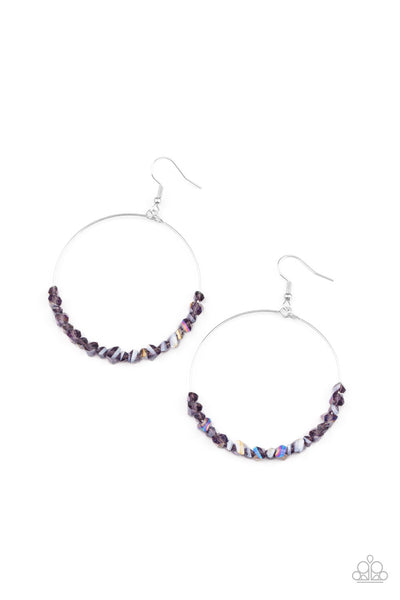 Paparazzi Earrings -  Glimmering Go-Getter - Purple