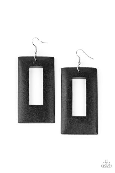 Paparazzi Earrings - Totally Framed - Black