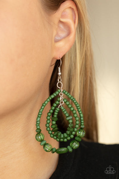 Paparazzi Earrings -  Prana Party - Green