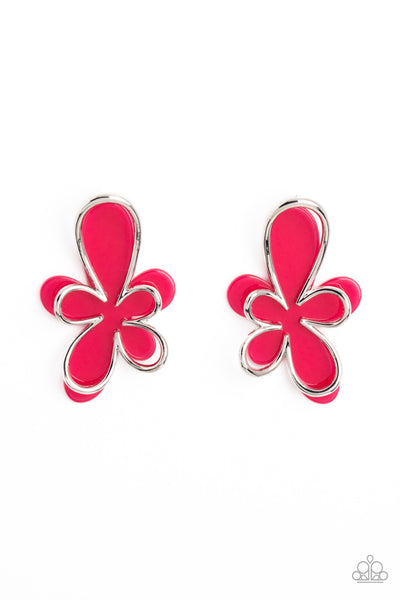 Paparazzi Earrings- Glimmering Gardens - Pink