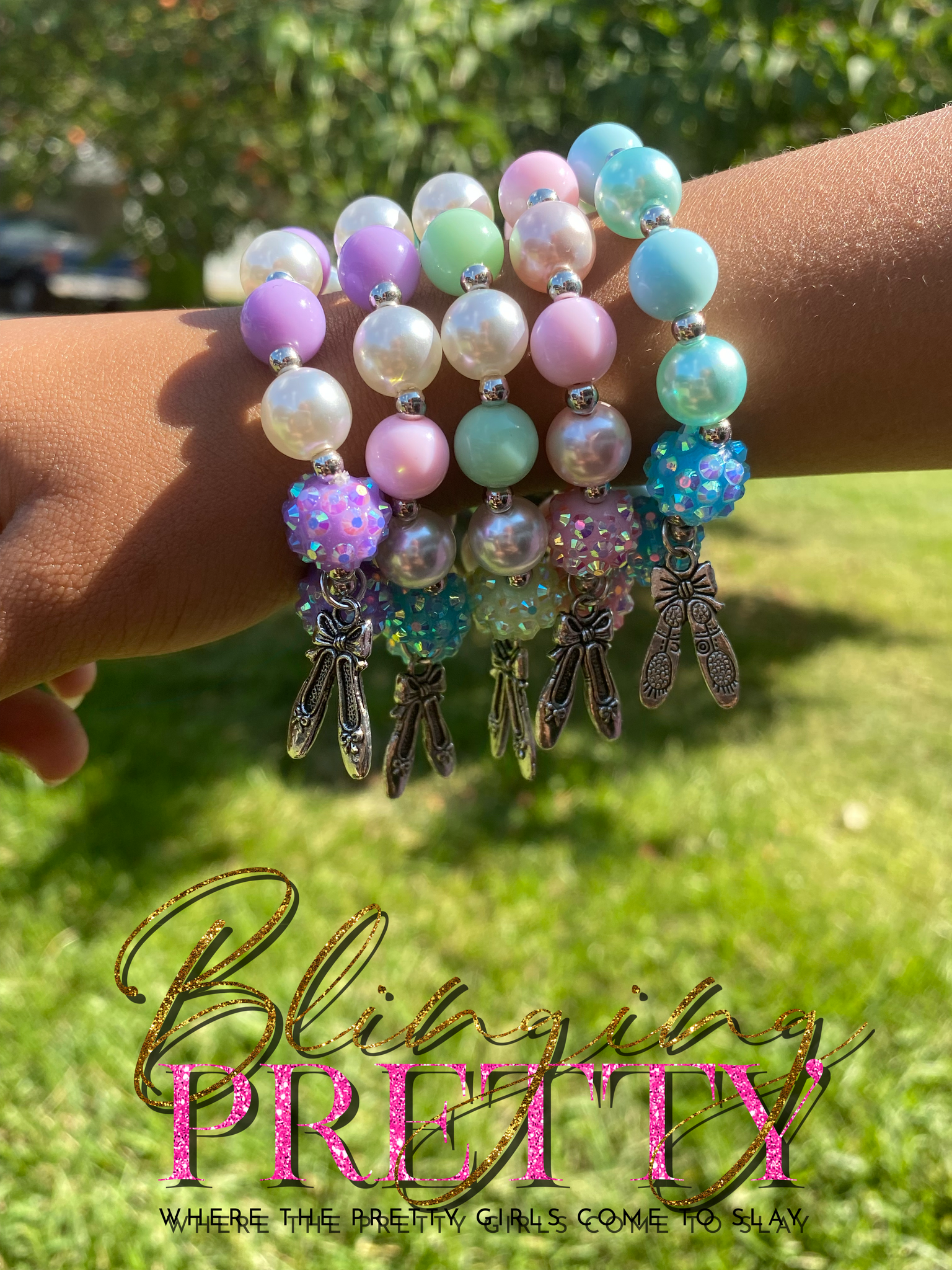 Starlet Shimmer Set - Ballerina Charm Sweet Stack Bracelets