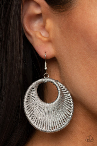 Paparazzi Earrings  -  Weaving My Web - Silver