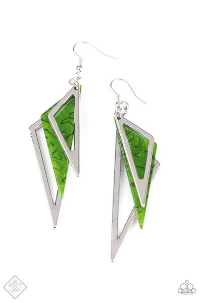 Paparazzi Earrings - Evolutionary Edge - Green