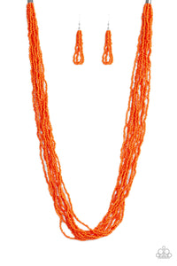 Paparazzi Necklace-  Congo Colada - Orange - SHOPBLINGINGPRETTY