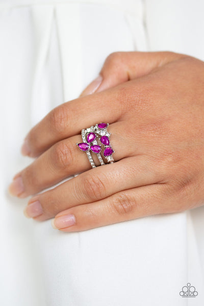 Paparazzi Ring- Blink Back TIERS - Pink - SHOPBLINGINGPRETTY