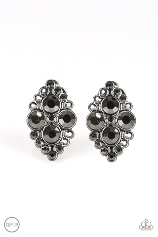 Paparazzi Earrings (Clip-Ons) - City Gardens - Black - SHOPBLINGINGPRETTY