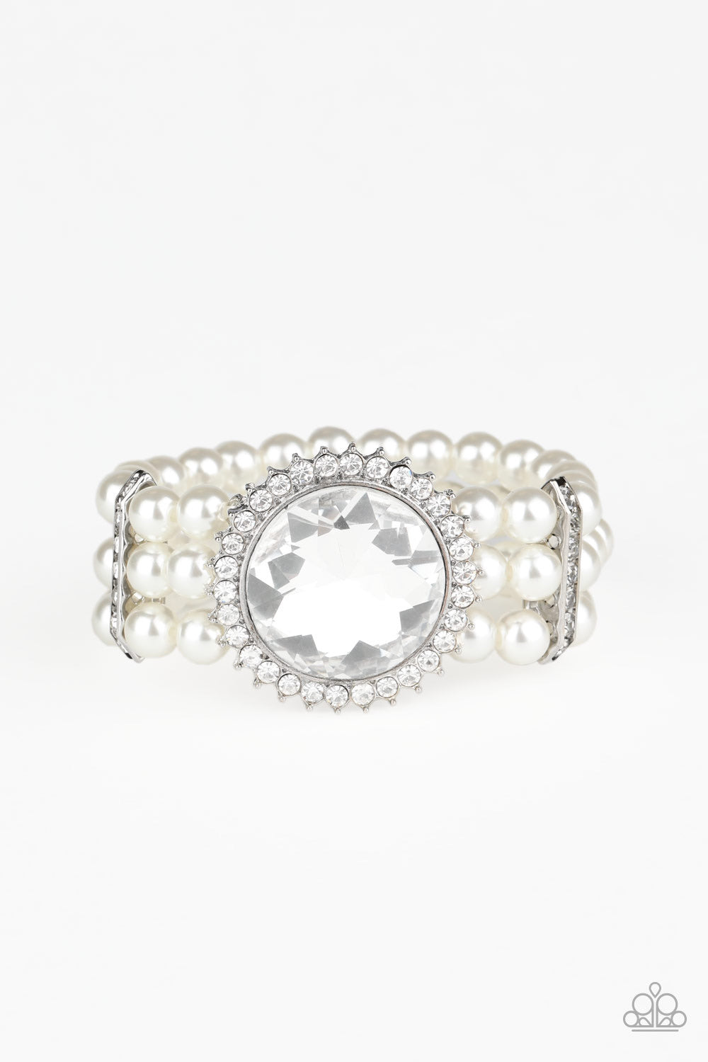 Paparazzi Bracelet - Speechless Sparkle - White ( 2020 Paparazzi Convention Jewelry) - SHOPBLINGINGPRETTY