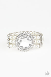 Paparazzi Bracelet - Speechless Sparkle - White ( 2020 Paparazzi Convention Jewelry) - SHOPBLINGINGPRETTY