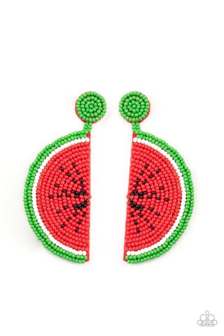 Paparazzi Earrings - You Are One In A Melon - Red - SHOPBLINGINGPRETTY