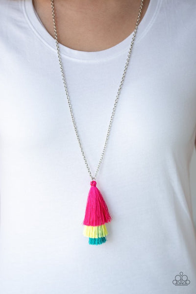 Paparazzi Necklace - Triple The Tassel - Multi - SHOPBLINGINGPRETTY