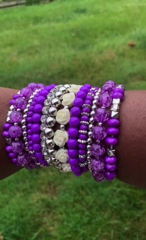 Paparazzi Bracelets (Set) - Sweet Stacks Purple