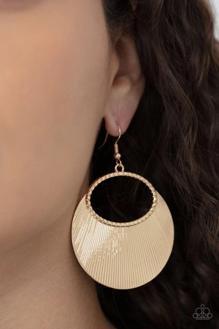 Paparazzi Earrings -  Fan Girl Glam - Gold