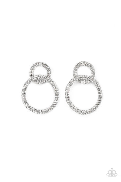 Paparazzi Earrings - Intensely Icy - Black (December 2021 Life Of The Party)