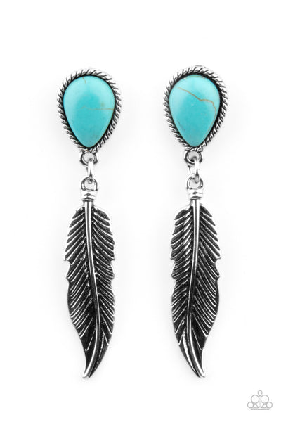 Paparazzi Earrings - Totally Tran-QUILL - Blue