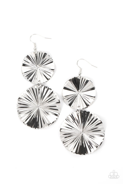 Paparazzi Earrings-  In Your Wildest FAN-tasy - Silver