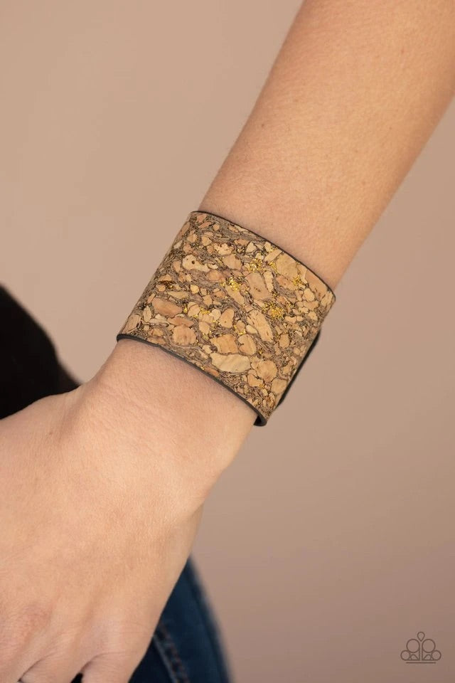 Paparazzi Bracelet - Cork Congo - Brass