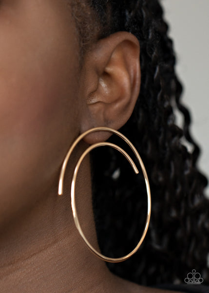 Paparazzi Earrings  - Vogue Vortex - Gold